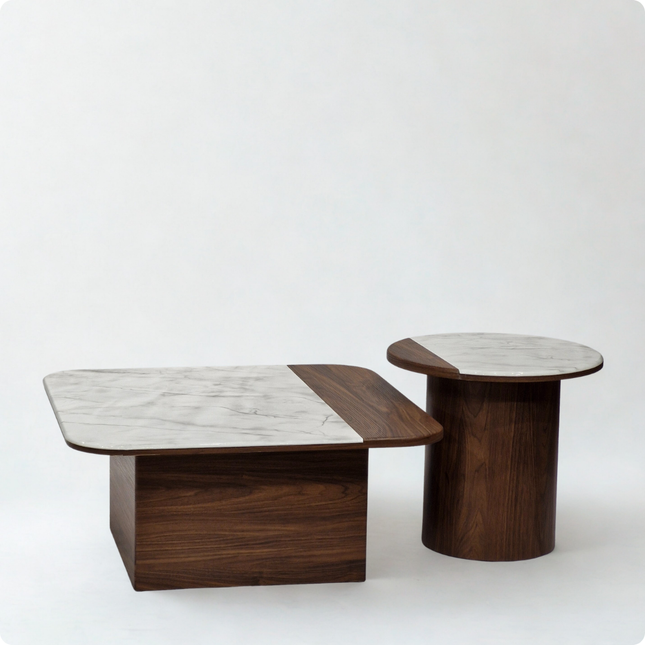 TerraBlanc Centre Table | 33/7 | Big - 32x32x14(h) ,  Small - 20x20x18(h)